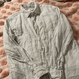Uniqlo Light Gray Striped Men's Shirt